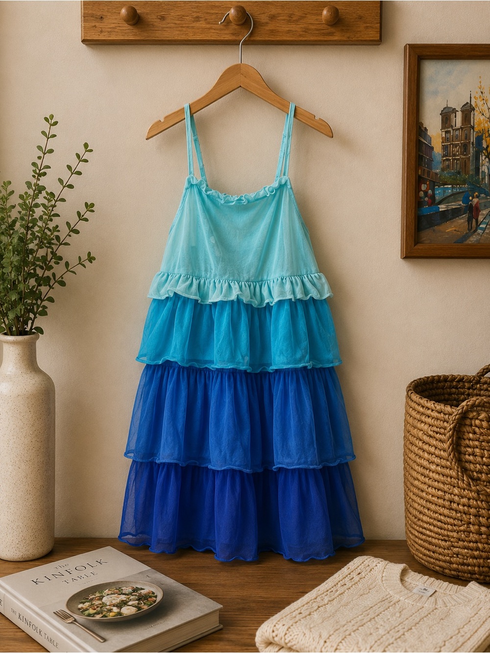 Oshkosh ruffle spaghetti strap dress